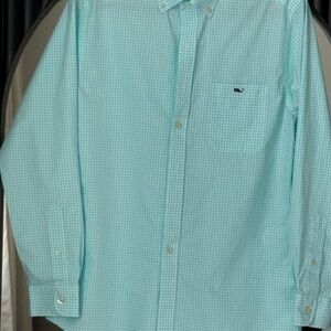 Vineyard Vines Men's Light Blue Checkered Shirt